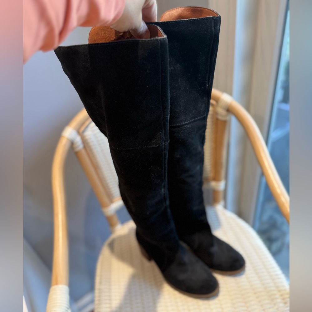 Lucky Brand Black Over the Knee Suede Boots